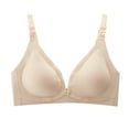 thumbnail image 3 of Sngxgn Women's Lace Bra Non Padded Underwire Unlined Bra Full Coverage Lace Bralette(Beige,L), 3 of 4