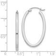 thumbnail image 4 of 14k White Gold Oval Hoop Earrings - 30mm, 4 of 6