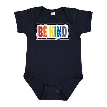 

Inktastic Be Kind Stencil LGBT Rainbow Gift Baby Boy or Baby Girl Bodysuit