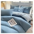 thumbnail image 3 of Housse 4 Pcs, Literie Peluche Douillette, Ensemble de Literie Réversible, Lit en Sac Doux, Comprend Housse, Draps, Taies d'Oreiller, Ensemble de Literie, Bleu Pâle, 3 of 5