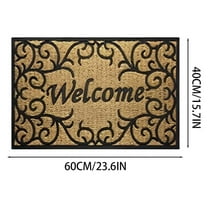 JingChun Welcome Mat Outdoor, Waterproof Door Mat Outside Entrance, All-Weather Non Slip Front Door Mat, Low-Profile Entryway Mat Indoor, Porch and Patio