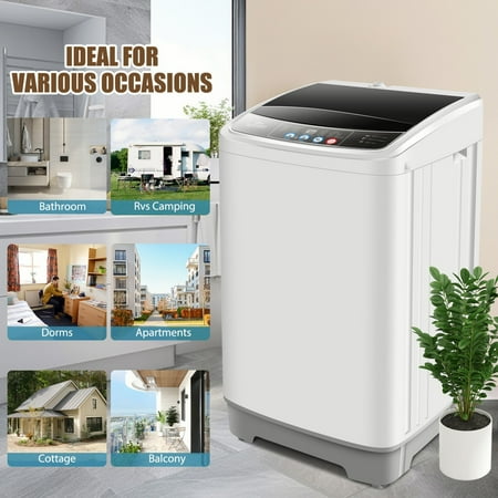 Full Automatic Washing Machine 20Lbs Compact Laundry Washer with Drain Pump New