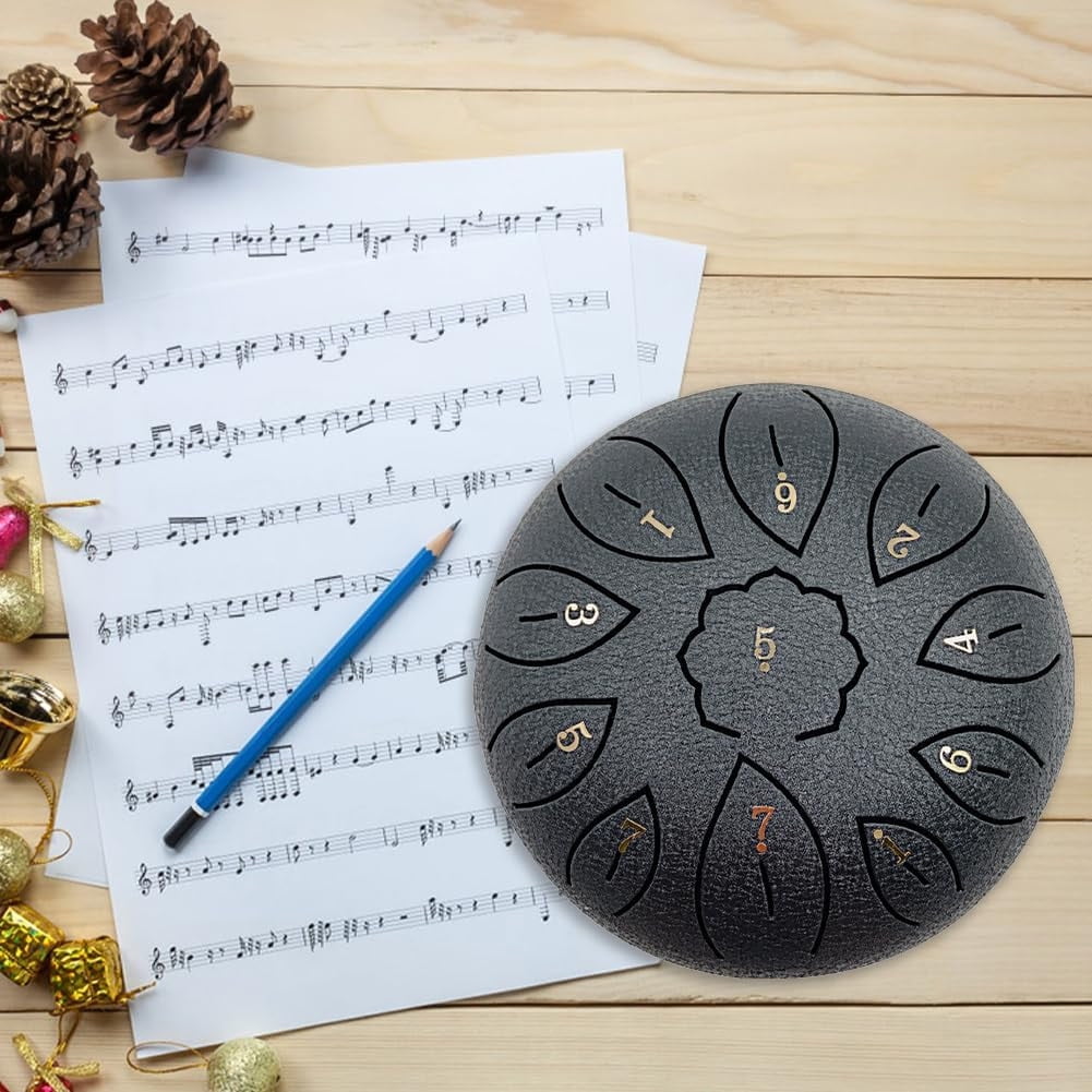 Specollect 1 Pcs Steel Tongue Drum 6 Notes G Tone Handpan, Portable Musical Instrument for Meditation Yoga Performance, Complete Set with Bag Sticks