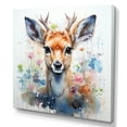 thumbnail image 2 of Designart "Wilderness Deer Portrait II" Animals Wall Art - Modern Brown Deer Entryway Wall Art, 2 of 6