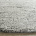 thumbnail image 3 of SAFAVIEH Jasmine Sashka Solid Polyester Shag Area Rug, Grey/Ivory, 6'7" x 6'7" Round, 3 of 7