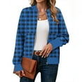 thumbnail image 2 of FDGIU Women's Plaid Flannel Hooded Shacket - Long Sleeve Zipper & Pockets for Casual Outdoor Activities, 2 of 6