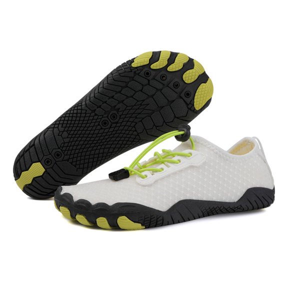 XUNKUSGA Barefoot Shoes Women Comfortable Lightweight Non-Slip Wide Toe Water Shoes for Women and Men Breathable Quick-Dry Aqua Shoes for Beach Hiking,White,10