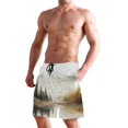 thumbnail image 2 of Dailycode Men's Quick Dry Swim Trunks Beach Shorts Casual Summer Board Shorts with Pockets, Autumn Misty Mountains, 2 of 8
