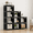 Three-row Black, variant on HioHa 4-Cube Storage Organizer, Portable Cube Shelf Bookcase, Space Saving Cubby Storage Shelves for Closet, Bedroom, Home Office, Gray