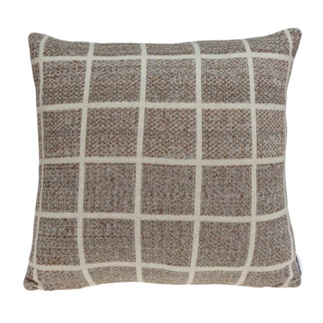 Parkland Collection PILB11065P Stuart Tan&44; Housse de Coussin de Transition Carrée Marron & Bleu avec Insert en Poly - 20 x 20 x 7 Po.