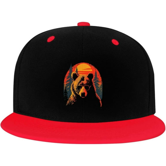 Western Style Grizzly Bear 399 Hat Hat Two Tone Flat Bill Cap Unisex