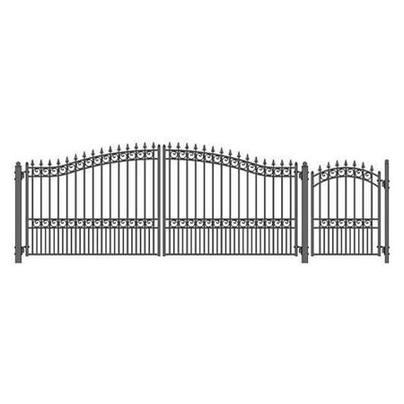 ALEKO London Stye Driveway Gates Steel Gate 18 ft and Pedestrian Gate