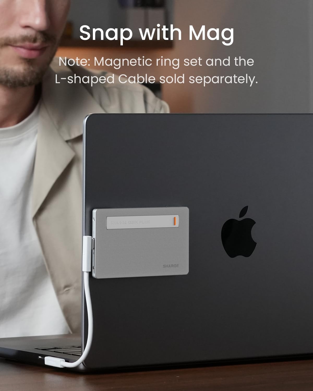 sharge Disk Plus SSD Enclosure M.2 NVMe, World's Thinnest 0.24" SSD Enclosure 10Gbps USB C 3.2 Gen2, 4TB (2230/2242/2280 SSDs) for MacBook, iPhone 16 Steam Deck (SSD not included)