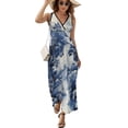 thumbnail image 2 of Blue Chinoiserie Toile River Dress Summer Street Style Bohemia Long Dresses Female Sleeveless Printed Maxi Dress, 2 of 9