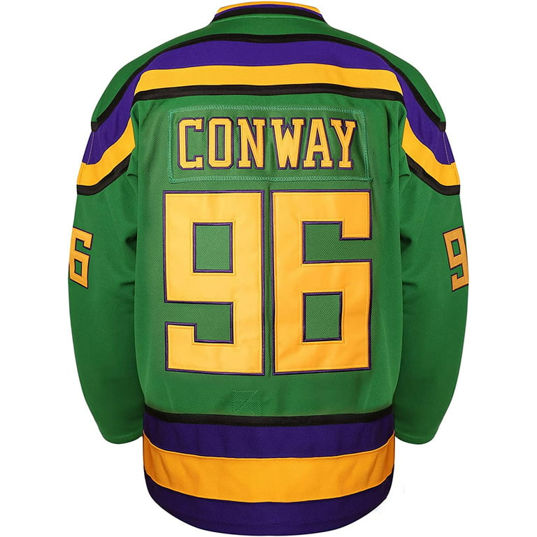  Phoneutrix Charlie Conway #96 Mighty Ducks Movie Hockey Jersey  White Green : Clothing, Shoes & Jewelry