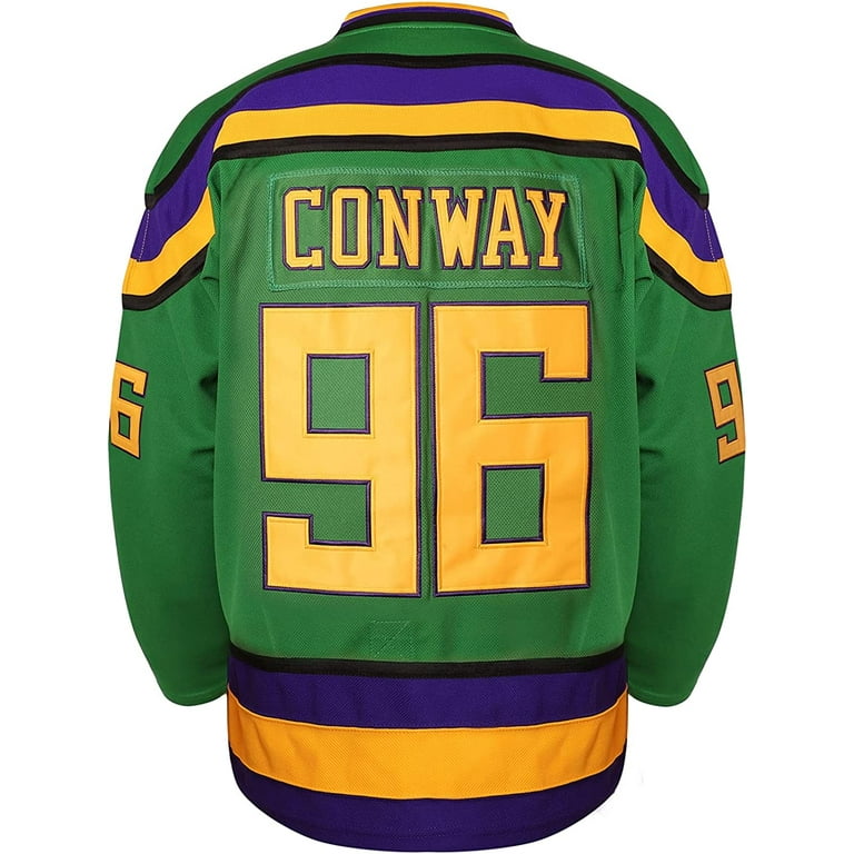Phoneutrix Charlie Conway #96 Mighty Ducks Movie Hockey Jersey White Green : Clothing, Shoes & Jewelry
