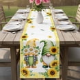 thumbnail image 4 of Sunflowers Gnomes Table Runner 70 Inches, Eucalyptus Spring Yellow Plaid Bed Runner Dresser Scarves Tabletop for Indoor Outdoor Parties/Ceremony/Banquet, 13" x 70", 4 of 9