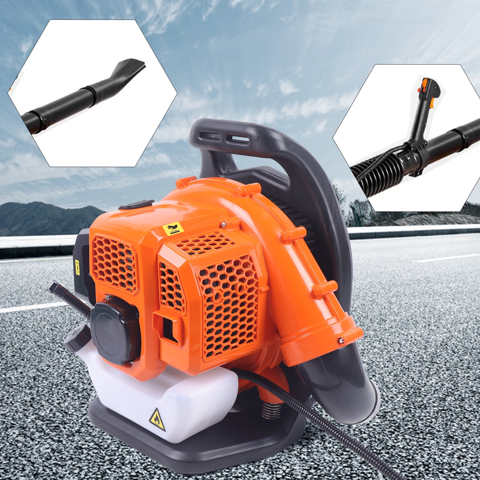 Gas Powered Backpack Leaf Blower, Air Volume Adjustable, Air Duct Removable, 2-Stroke Lawn Grass Blower for Garden