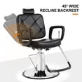 thumbnail image 3 of Professional Left Handed Reclining Hydraulic Barber Chair All Purpose Salon Spa Beauty Hair Styling Tattoo Equipment(Black), 3 of 21