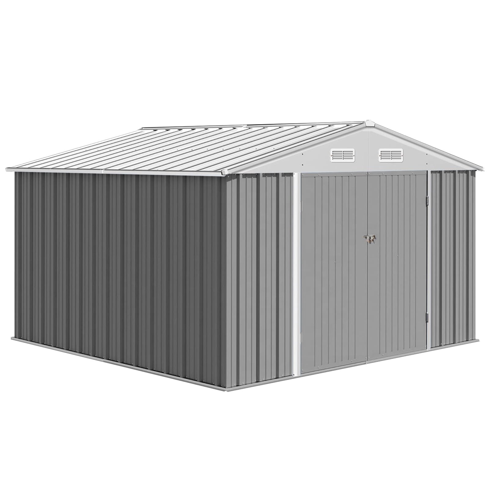 BouPower Garden Shed, Storage Sheds,Metal Storage Shed With Lockable Doors, Weather-Resistant Sheds & Outdoor Storage For Garden, Backyard, Patio, And Utility,10x12 FT