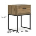 thumbnail image 5 of Deana Nightstand, 1 Drawer, Honey Brown Wood, Black Metal, 26 Inch, 5 of 5