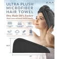 thumbnail image 6 of Scala Microfiber Hair Towel Wrap, Turban Twist, Anti Fizz, Super Absorbent Quick Dry for Women, Gray, 2 Pack, 6 of 7