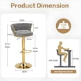thumbnail image 3 of Howcool Velvet Swivel Bar Stools Set of 2 with Back and Arms, Adjustable Counter Height Kitchen Island Chairs with Gold Metal Legs & Base for Home Bar Dining Room, 3 of 6