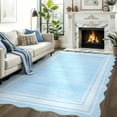 thumbnail image 3 of Washable Rugs for Living Room, Non Slip Modern Scalloped Rugs, Low Pile Soft Stain Resistant Rug Non Shedding Modern Print Floor Mats for Home Decor, 3 of 15