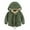 Army Green, variant on Kids Boys Girls Winter Thicken Coat Solid Hooded Jacket Toddler Windproof Thick Warm Outwear