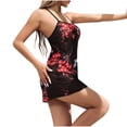thumbnail image 1 of Robe à Bretelles Imprimée Mode pour Femmes Lingerie Nuisette Col en V, 1 of 3