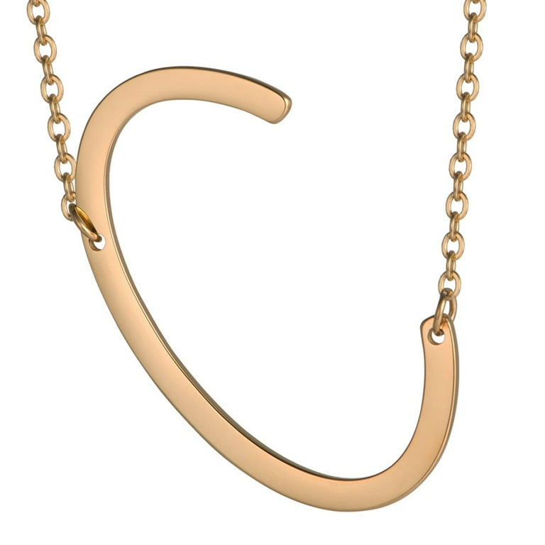 Big C Initial Necklace for Women Girls 18K Gold Plated Stainless Steel Graduation Gifts Walmart