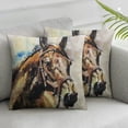 thumbnail image 3 of nygtbtfer Horse Throw Pillow Cover Vivid Pillow Case Decorative Linen Square Cushion for Home Couch Bed White, 3 of 7