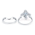 thumbnail image 3 of Two Piece Art Deco Engagement Ring Aquamarine CZ 925 Sterling Silver Size 8, 3 of 7