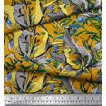 thumbnail image 2 of Soimoi Gold Velvet Fabric Leaves & Floral Decor Fabric Printed BTY 58 Inch Wide, 2 of 3