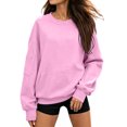 thumbnail image 4 of Ozmmyan Womens Crew Neck sweatshirts Womens Long Sleeve Pullover Sweatshirt With Zipper Pockets Loose Casual Solid Fall Winter, 4 of 6