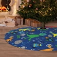 thumbnail image 6 of Yiaed Dinosaur In Space Print Christmas Tree Skirt , Tree SkirtsTree Mat for Christmas Winter Holiday Indoor Decorations-48", 6 of 7