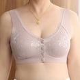 thumbnail image 3 of ICHUANYI Womens Oversized Bra Wireless Bra Glossy Push Up Front Button Underwear Trendy 2024, 3 of 3