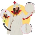 thumbnail image 4 of SWEETXIN Adult Chicken Unisex Onesie Pajamas Halloween Cosplay Costume Suit for Women and Men Jumpsuit SizeL, 4 of 7