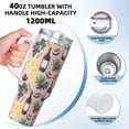 thumbnail image 3 of Uemuo Watercolor Bottles And Glasses Print 40oz Ice Bully With Handle And Straw Stainless Steel Vacuum Insulated Cup And 2 In 1 Straw Lid Insulated Travel Tumbler, 3 of 8