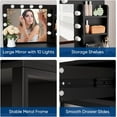 thumbnail image 5 of Semiocthome Makeup Vanity Desk with Mirror and Lights, 39.4" W Make Up Vanity Table Set with Shelves, 2 Drawers and Black Metal Frame, Girls Dressing Table with Chair for Bedroom, 5 of 16