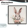 thumbnail image 4 of Stupell Industries Cottage Charming Bunny in Floral Wreath Black Framed Giclee Art, 12 x 12, by Lazar Studio, 4 of 8
