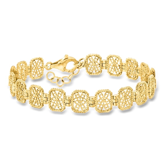 Ross-Simons 18kt Gold Over Sterling Filigree Bracelet, Women's, Adult