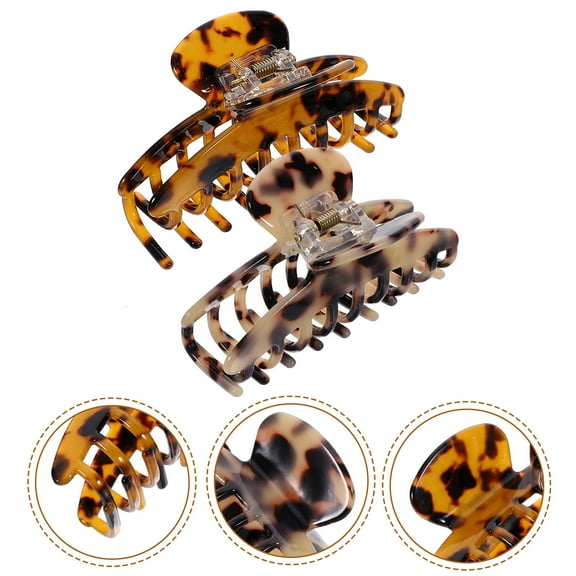 OHOIOLLA Leopard Print Jaw Clips Women Hair Claw Clip 2Pcs 3.5x1.8x1.6in