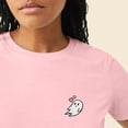 thumbnail image 5 of Dalix Heartly Ghost Embroidered Soft Cotton Short Sleeve T Shirt Womens in Pink S Small, 5 of 5