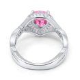 thumbnail image 3 of Pear Teardrop Engagement Ring Pink CZ 925 Sterling Silver Size 5, 3 of 3