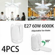 4Pack E27 LED Garage Light Bulb Deformable Ceiling Fixture Lights Shop Workshop