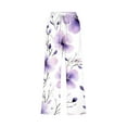 thumbnail image 4 of Capris for Women With Pockets Flowers Clearance Under $10 Fragrant Linen Gradient Printed Loose Fashionable Drawstring Pants Cropped Pants, 4 of 5