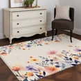 thumbnail image 3 of Spring Floral Area Rugs 2.7'x5', Washable Small Throw Rugs for Kitchen Bedroom, Elegant Flowers Farmhouse Botanical Rustic Indoor Outdoor Rug Non-Slip Low Pile Carpet Runner Reversible Floor Mats, 3 of 8