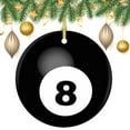 thumbnail image 3 of Christmas Ceramic Ornament Billiards Gift Double-Sided Ceramics Ornaments Pool Ball Billiards Eight Ball Collectible Present Gift Xmas Tree Decoration Christmas Ornament for Family Sister Friend, 3 of 8