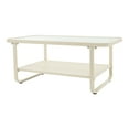 thumbnail image 4 of 2 Tiers Coffee Table for Living Room, Rectangle Storage Coffee Table(Creamy White Color) 39.3*19.68*16.53in, 4 of 15